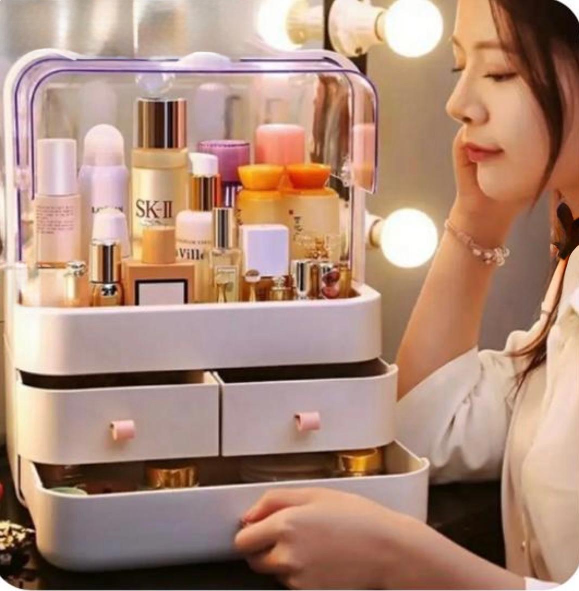 Acrylic Double Door Cosmetic Organizer