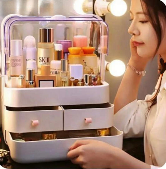 Acrylic Double Door Cosmetic Organizer
